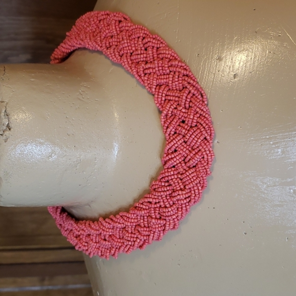 Chunky Braided Beaded Woven Seed Bead Necklace